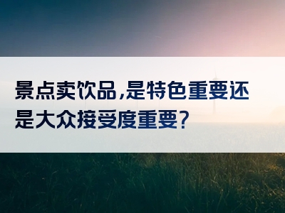 景点卖饮品，是特色重要还是大众接受度重要？