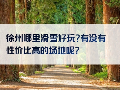 徐州哪里滑雪好玩？有没有性价比高的场地呢？