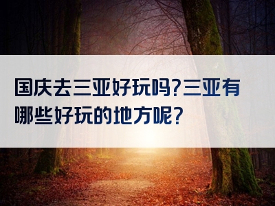 国庆去三亚好玩吗？三亚有哪些好玩的地方呢？