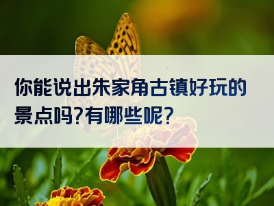 你能说出朱家角古镇好玩的景点吗？有哪些呢？