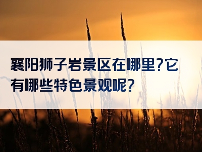 襄阳狮子岩景区在哪里？它有哪些特色景观呢？