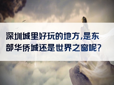 深圳城里好玩的地方，是东部华侨城还是世界之窗呢？