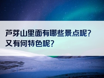 芦芽山里面有哪些景点呢？又有何特色呢？