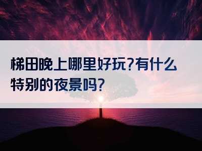梯田晚上哪里好玩？有什么特别的夜景吗？
