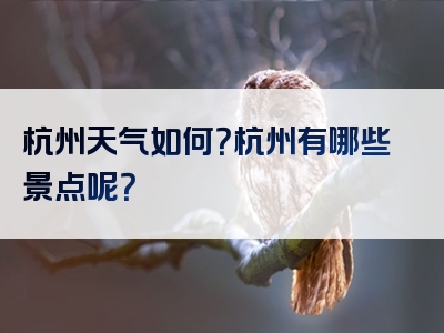 杭州天气如何？杭州有哪些景点呢？