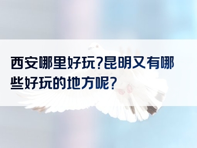 西安哪里好玩？昆明又有哪些好玩的地方呢？