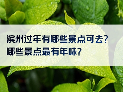 滨州过年有哪些景点可去？哪些景点最有年味？