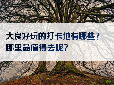 大良好玩的打卡地有哪些？哪里最值得去呢？