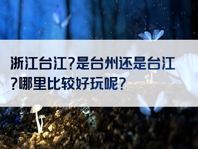 浙江台江？是台州还是台江？哪里比较好玩呢？
