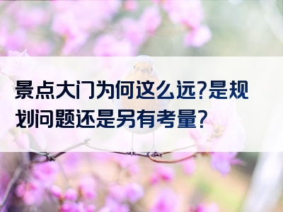 景点大门为何这么远？是规划问题还是另有考量？