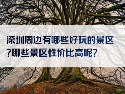 深圳周边有哪些好玩的景区？哪些景区性价比高呢？