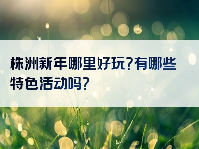 株洲新年哪里好玩？有哪些特色活动吗？