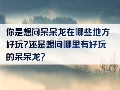 你是想问呆呆龙在哪些地方好玩？还是想问哪里有好玩的呆呆龙？