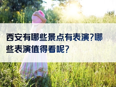 西安有哪些景点有表演？哪些表演值得看呢？