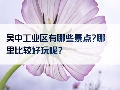 吴中工业区有哪些景点？哪里比较好玩呢？