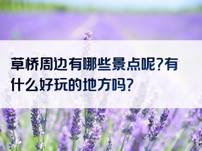 草桥周边有哪些景点呢？有什么好玩的地方吗？