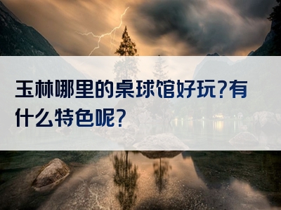 玉林哪里的桌球馆好玩？有什么特色呢？