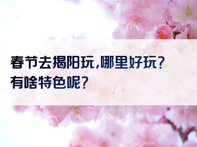 春节去揭阳玩，哪里好玩？有啥特色呢？