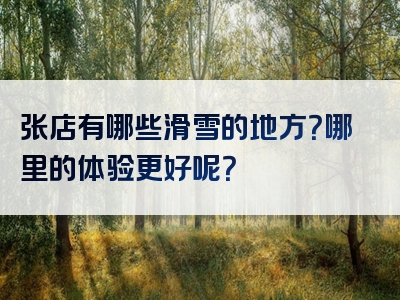 张店有哪些滑雪的地方？哪里的体验更好呢？