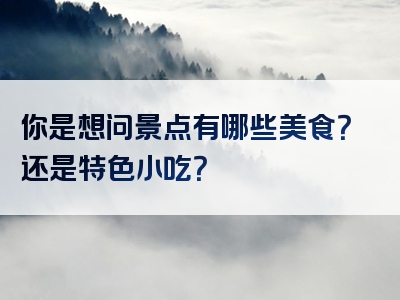 你是想问景点有哪些美食？还是特色小吃？