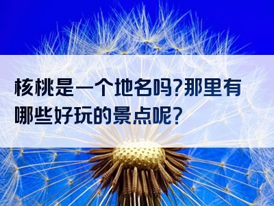 核桃是一个地名吗？那里有哪些好玩的景点呢？