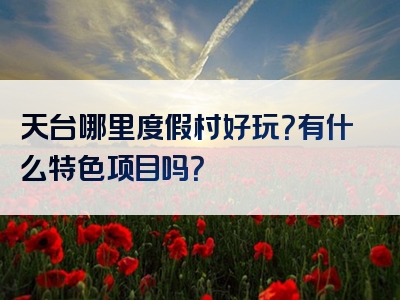 天台哪里度假村好玩？有什么特色项目吗？