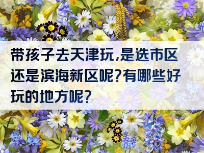 带孩子去天津玩，是选市区还是滨海新区呢？有哪些好玩的地方呢？