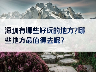 深圳有哪些好玩的地方？哪些地方最值得去呢？