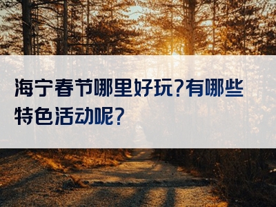 海宁春节哪里好玩？有哪些特色活动呢？