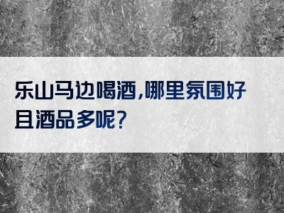 乐山马边喝酒，哪里氛围好且酒品多呢？