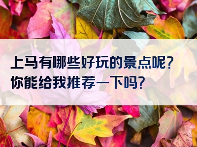 上马有哪些好玩的景点呢？你能给我推荐一下吗？