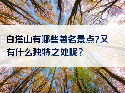 白塔山有哪些著名景点？又有什么独特之处呢？