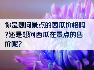 你是想问景点的西瓜价格吗？还是想问西瓜在景点的售价呢？
