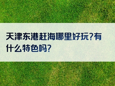 天津东港赶海哪里好玩？有什么特色吗？