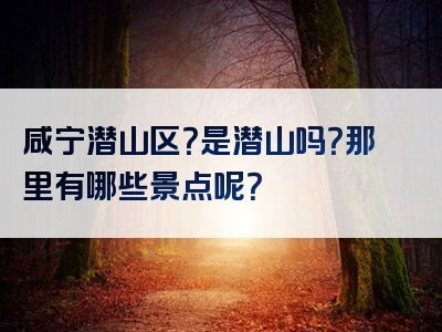 咸宁潜山区？是潜山吗？那里有哪些景点呢？