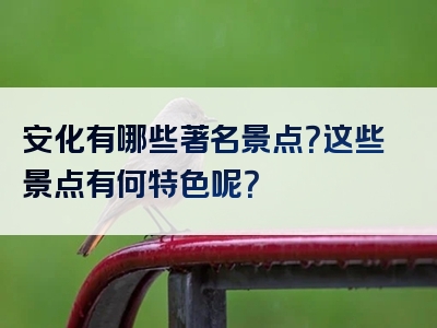 安化有哪些著名景点？这些景点有何特色呢？
