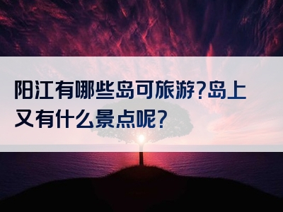 阳江有哪些岛可旅游？岛上又有什么景点呢？
