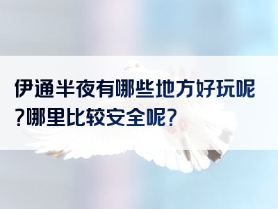 伊通半夜有哪些地方好玩呢？哪里比较安全呢？