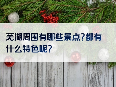 芜湖周围有哪些景点？都有什么特色呢？