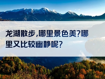 龙湖散步，哪里景色美？哪里又比较幽静呢？