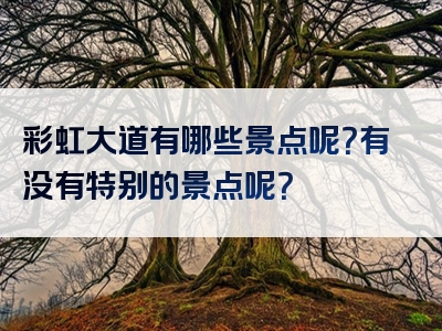 彩虹大道有哪些景点呢？有没有特别的景点呢？