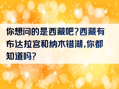 你想问的是西藏吧？西藏有布达拉宫和纳木错湖，你都知道吗？