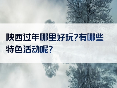 陕西过年哪里好玩？有哪些特色活动呢？