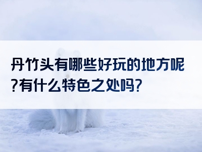 丹竹头有哪些好玩的地方呢？有什么特色之处吗？