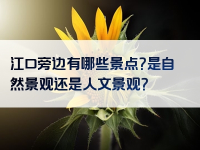 江口旁边有哪些景点？是自然景观还是人文景观？
