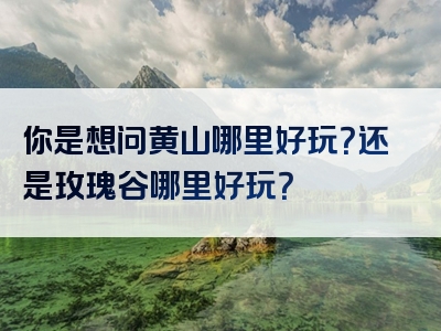 你是想问黄山哪里好玩？还是玫瑰谷哪里好玩？