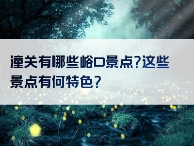 潼关有哪些峪口景点？这些景点有何特色？