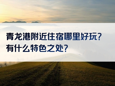 青龙港附近住宿哪里好玩？有什么特色之处？
