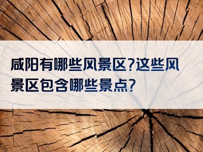 咸阳有哪些风景区？这些风景区包含哪些景点？