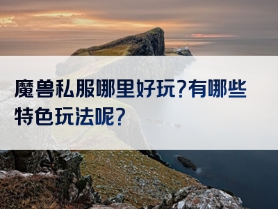 魔兽私服哪里好玩？有哪些特色玩法呢？